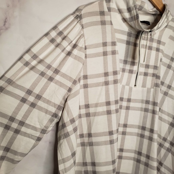 FRED DAVID plaid long sleeve 1/4 zip up sweater 3X - Picture 5 of 7